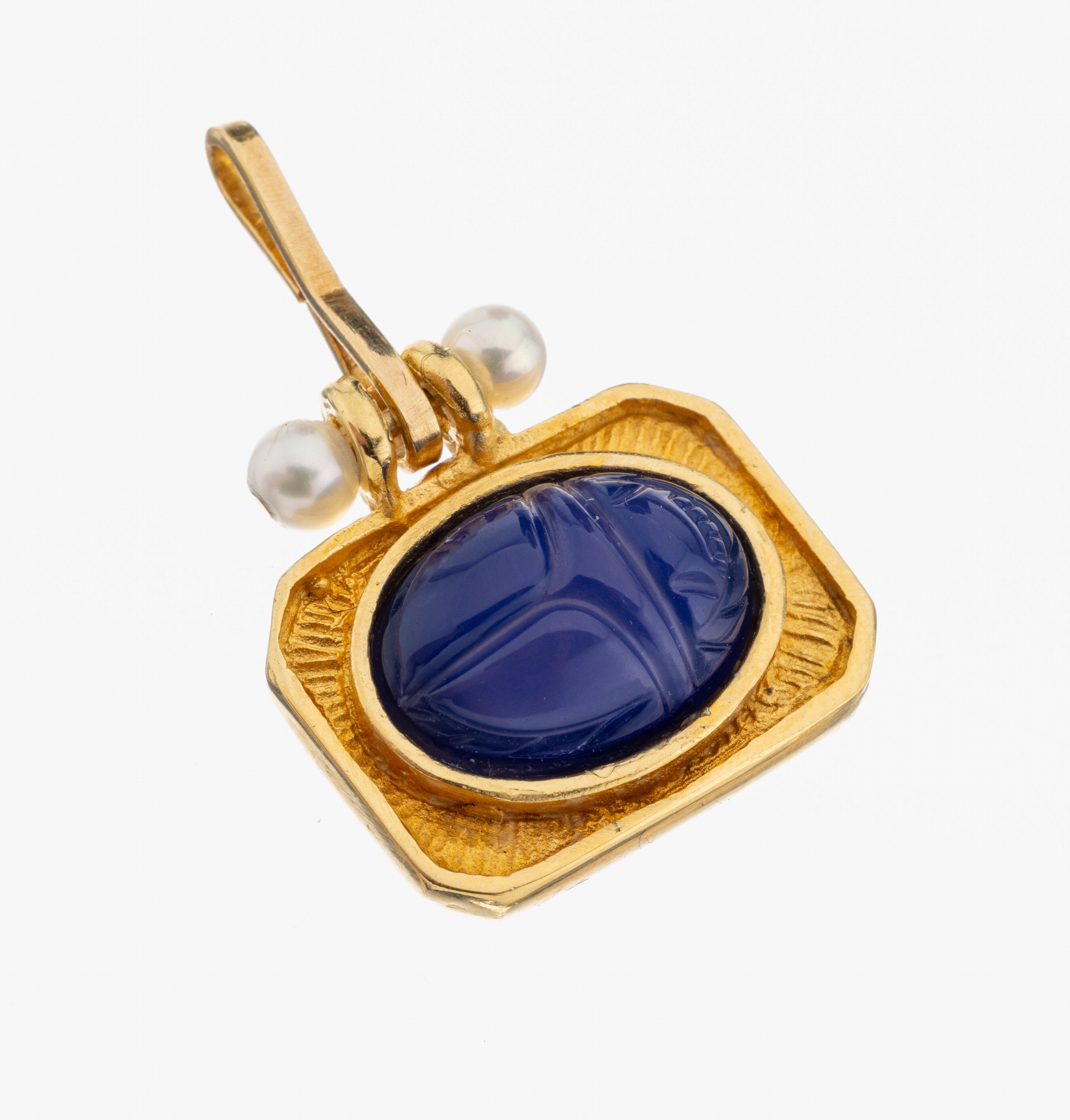 Image 27068770 - Achat-Perl-Anhänger, ´Skarabäus´, Silber verg., blauer Achat in Form eines ...