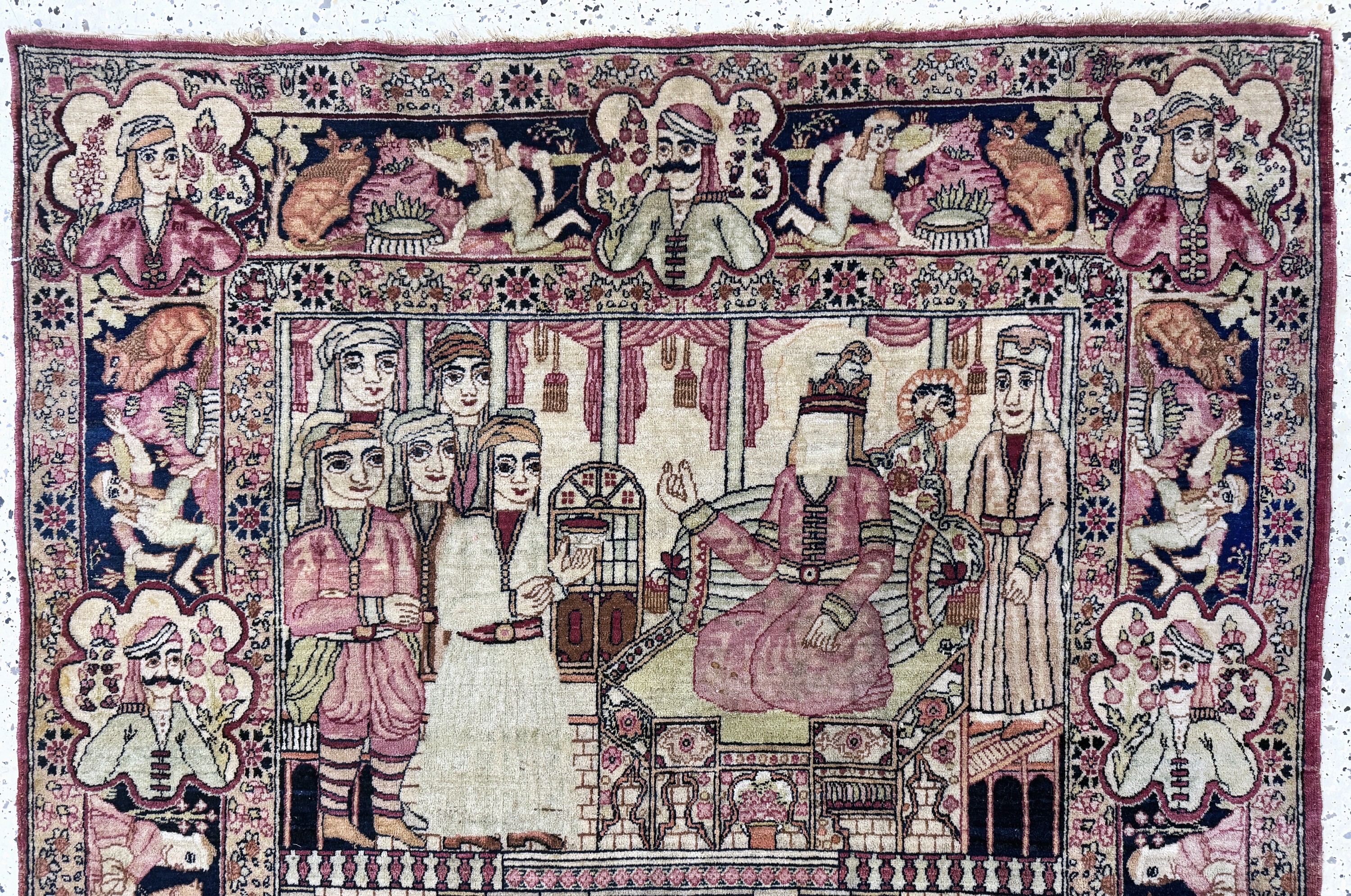 Detail a: Kerman"Lawar"antik, Persien, 19.Jhd, Wolle auf Baumwolle, ca. 220 x 135 cm, EHZ: 2
