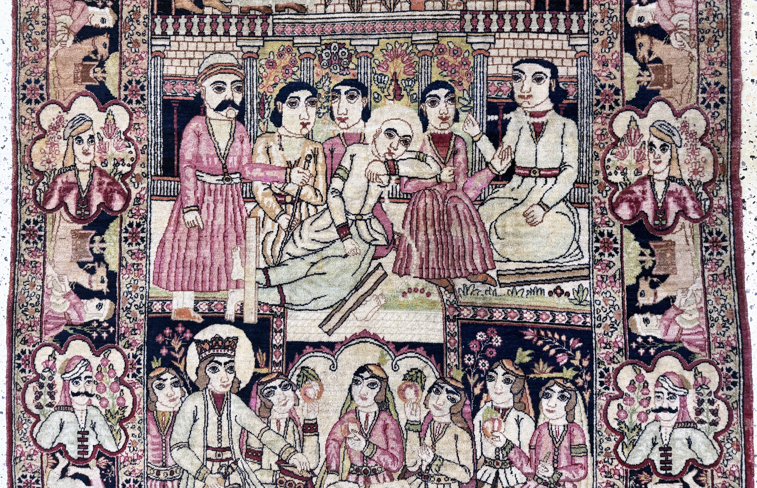 Detail b: Kerman"Lawar"antik, Persien, 19.Jhd, Wolle auf Baumwolle, ca. 220 x 135 cm, EHZ: 2