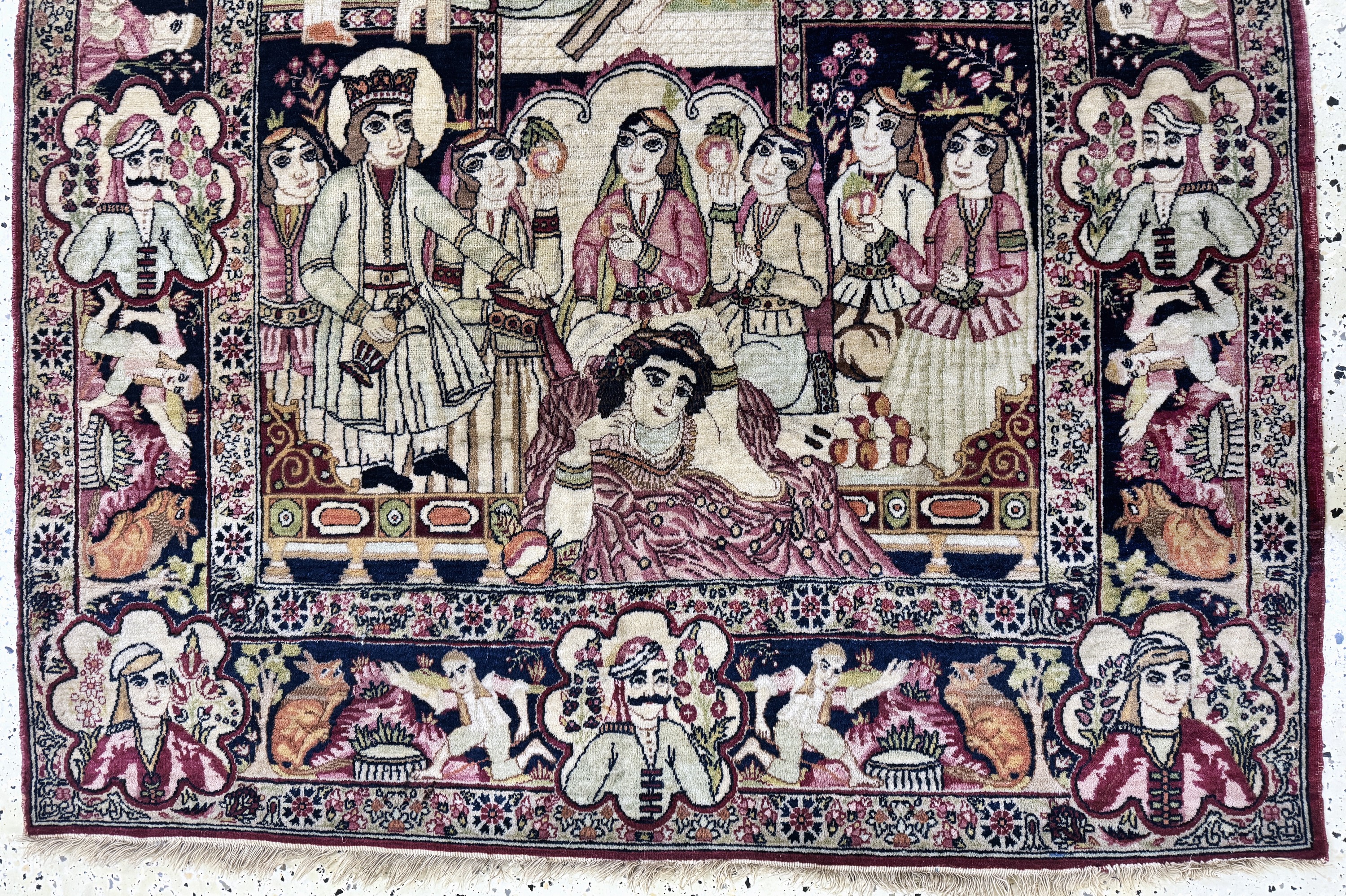 Detail c: Kerman"Lawar"antik, Persien, 19.Jhd, Wolle auf Baumwolle, ca. 220 x 135 cm, EHZ: 2