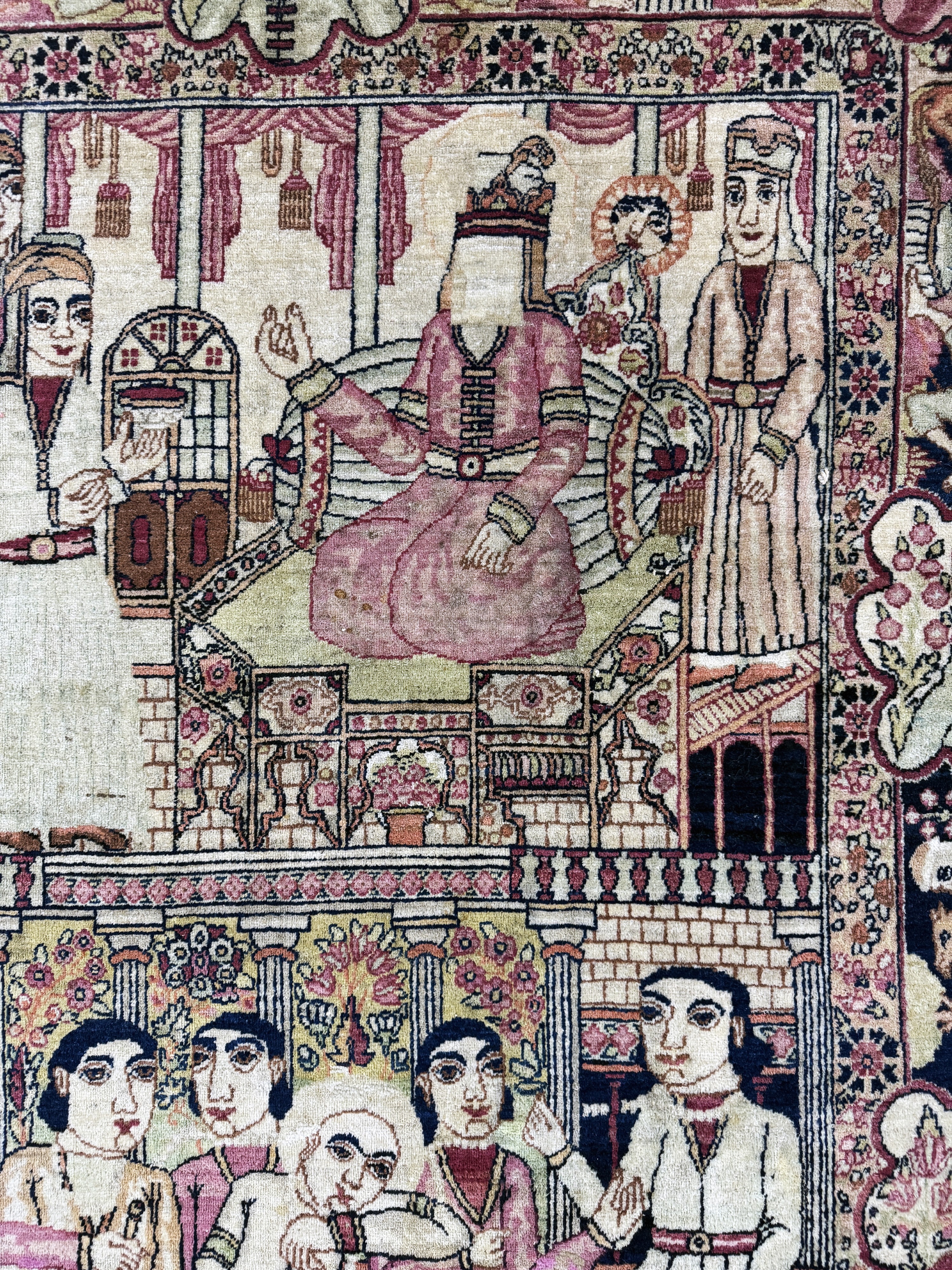 Detail d: Kerman"Lawar"antik, Persien, 19.Jhd, Wolle auf Baumwolle, ca. 220 x 135 cm, EHZ: 2