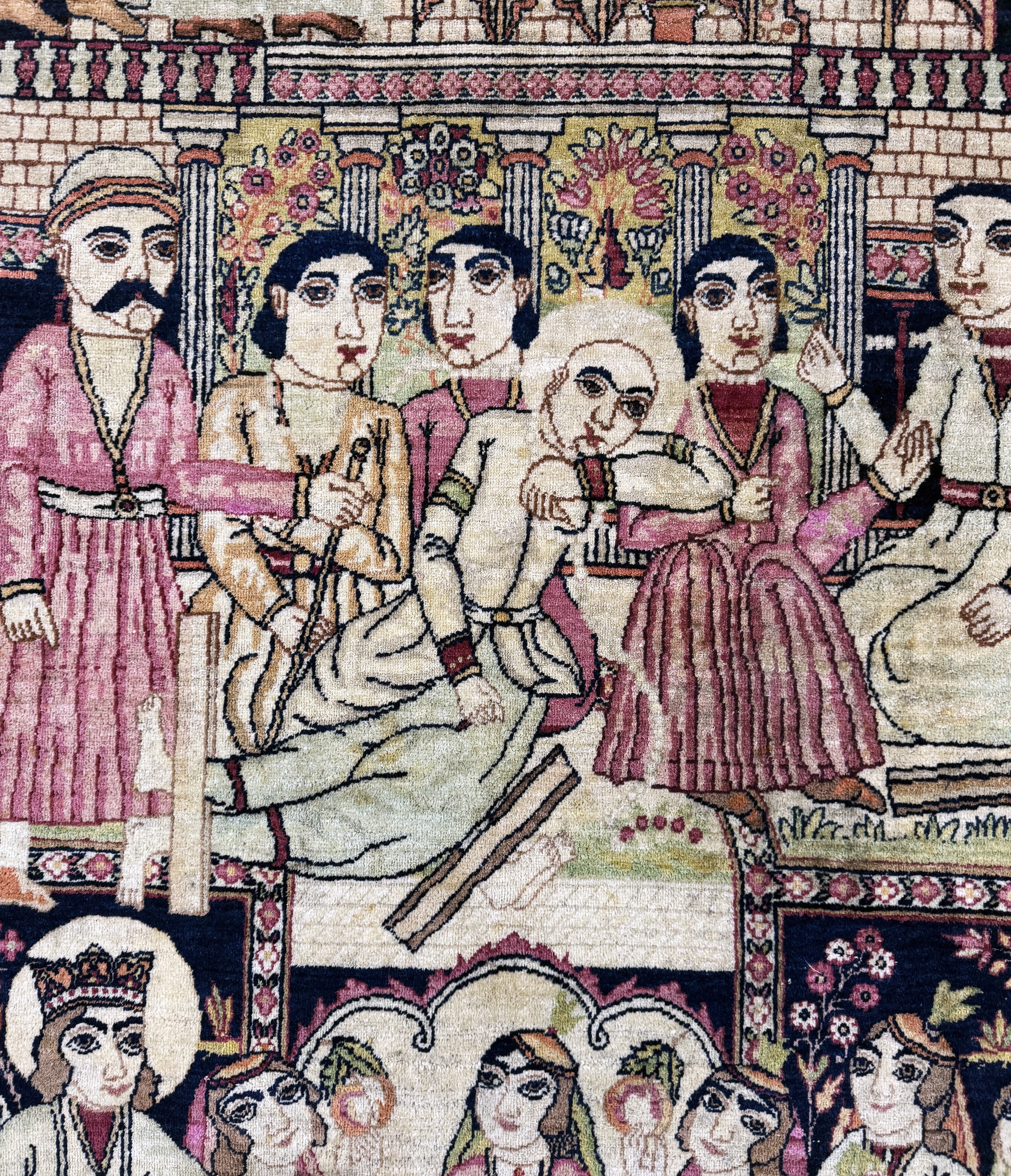 Detail e: Kerman"Lawar"antik, Persien, 19.Jhd, Wolle auf Baumwolle, ca. 220 x 135 cm, EHZ: 2