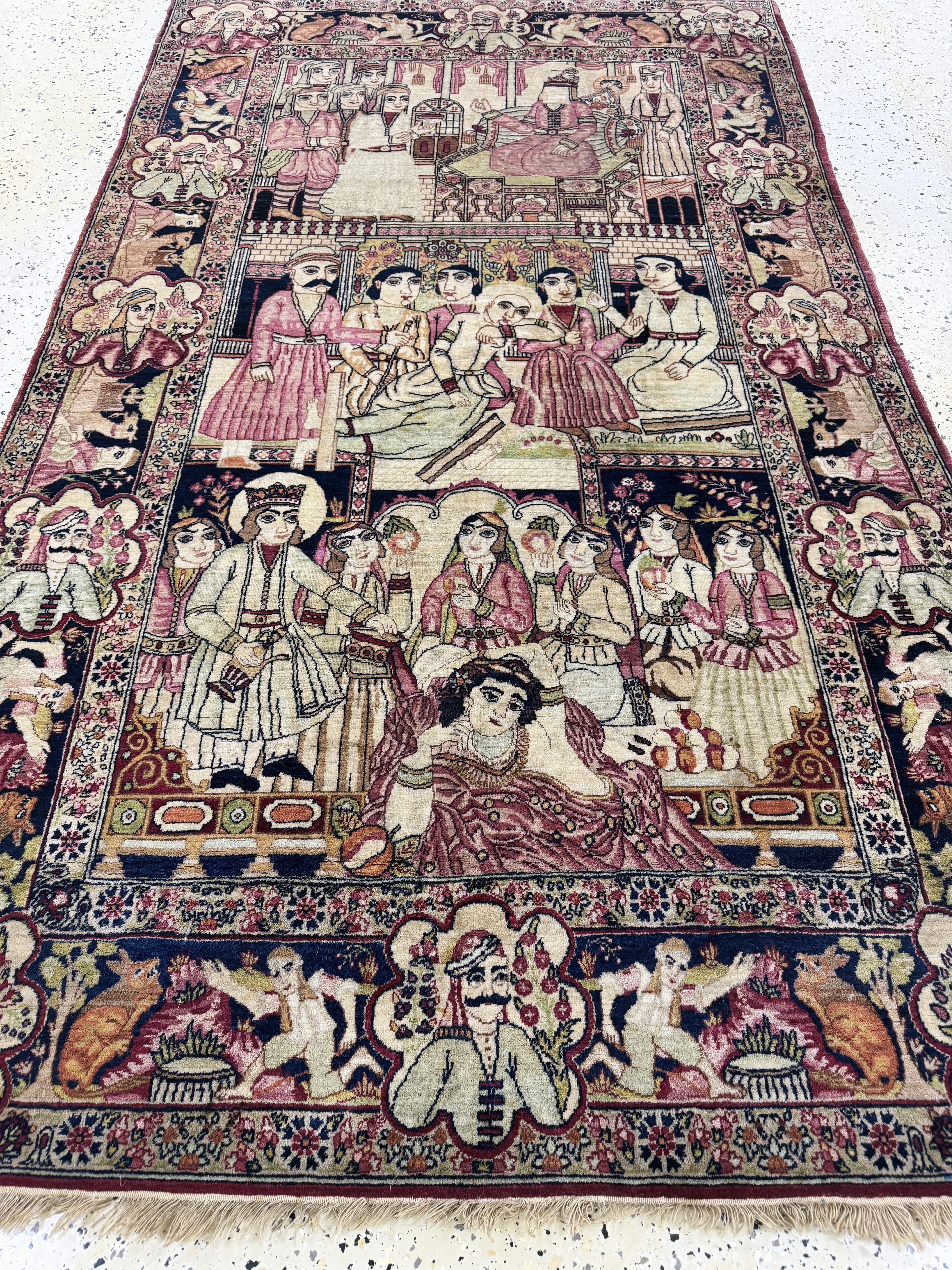 Detail g: Kerman"Lawar"antik, Persien, 19.Jhd, Wolle auf Baumwolle, ca. 220 x 135 cm, EHZ: 2