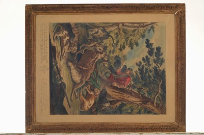 27068934b - Johann Elias Ridinger, 1698 - 1767, fünf Kupferstiche, u.a. 3 Jagdszenen, Allegorien ...