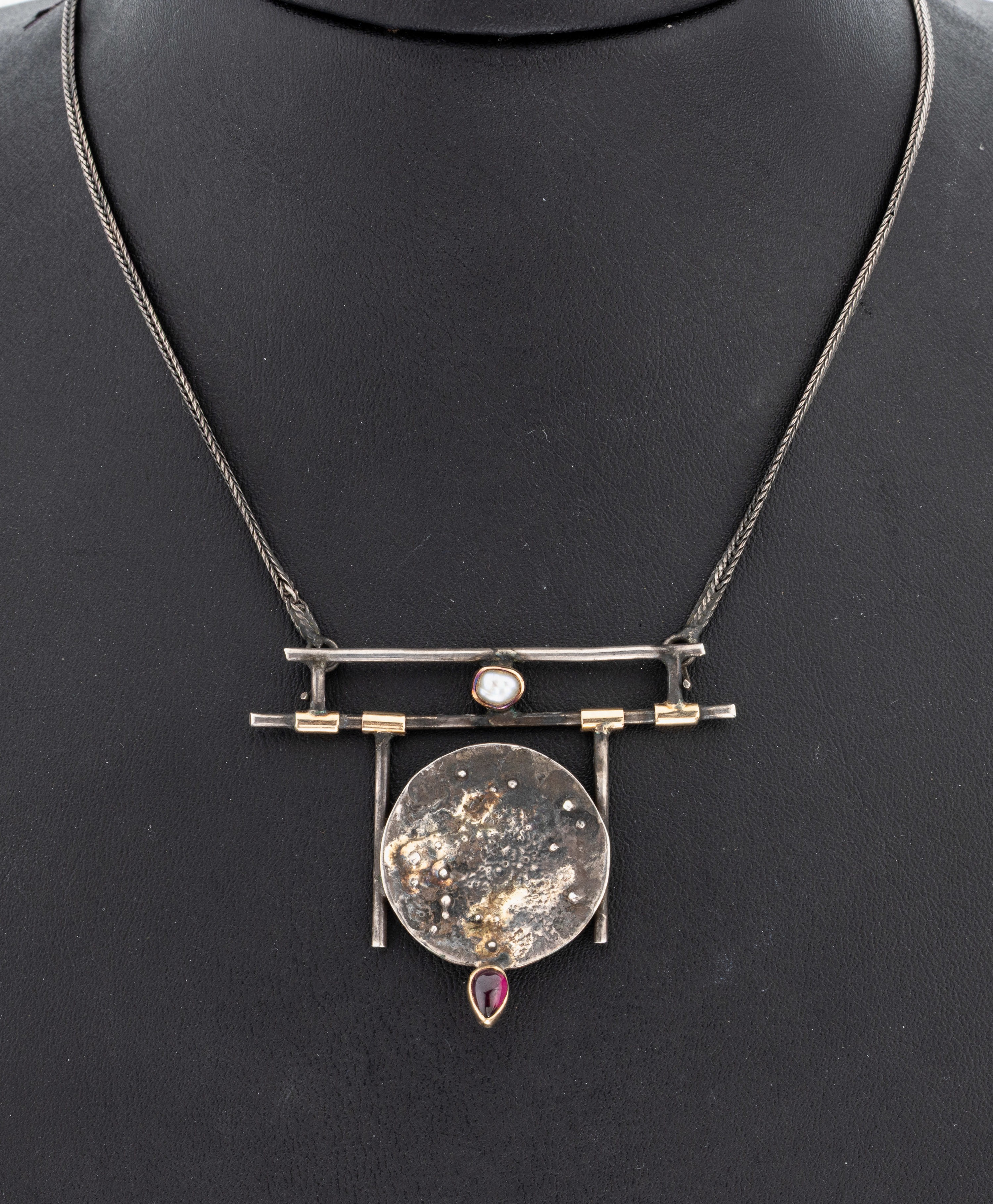 Image 27069074 - Designer Turmalin-Perl-Anhänger, Silber gepr., ungewöhnliches abstraktes Design, ...