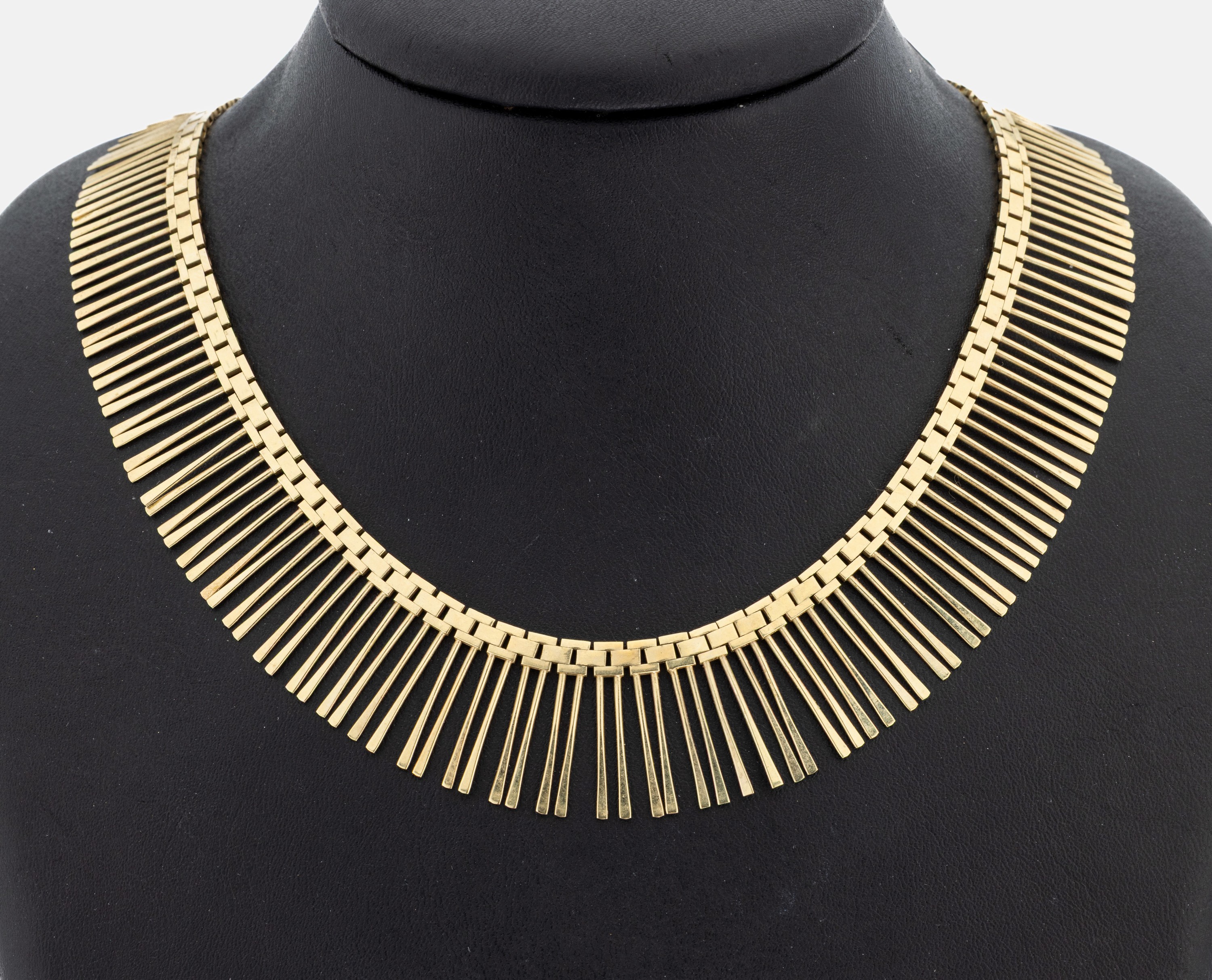 Image 27069095 - 14 kt Gold Collier, GG 585/000, Stäbchen imVerlauf, L. variabel ca. 45-48 cm, ...