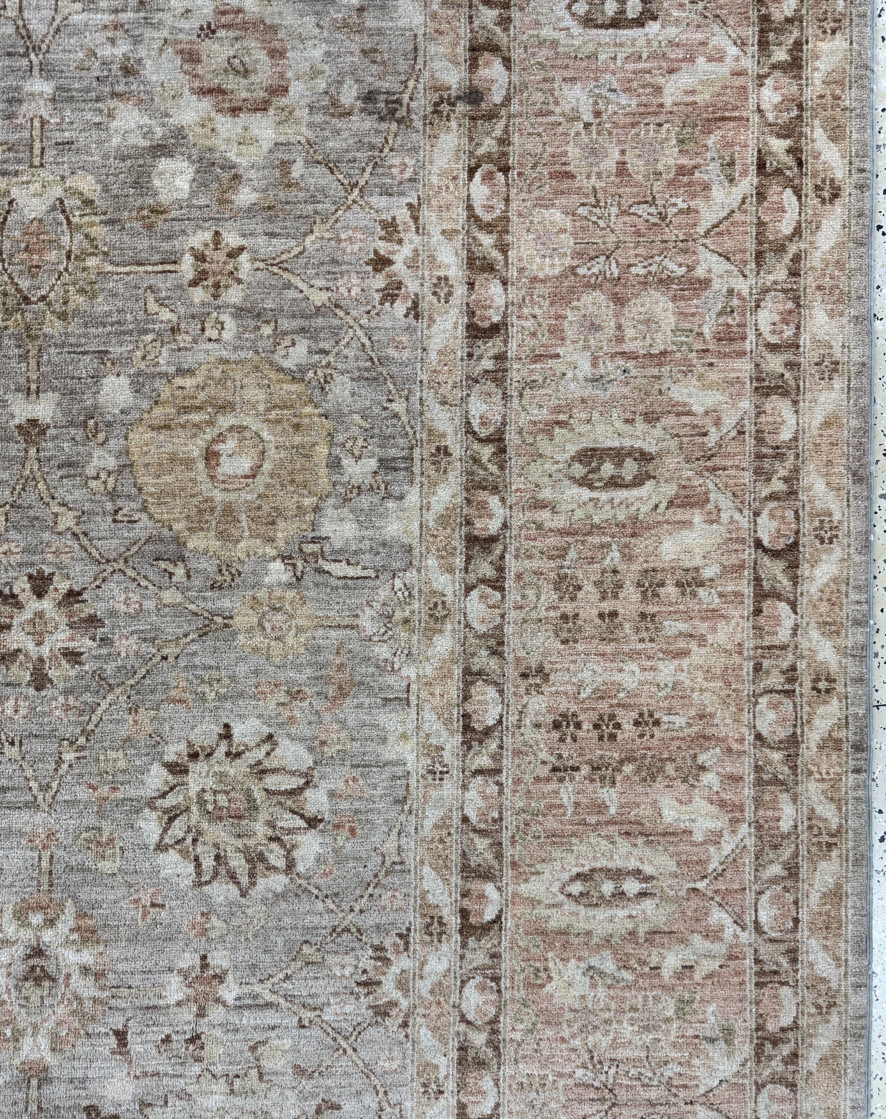 Detail e: Ziegler-Mahal, Pakistan, Ende 20.Jhd, Wolleauf Baumwolle, ca. 370 x 280 cm, EHZ: 2