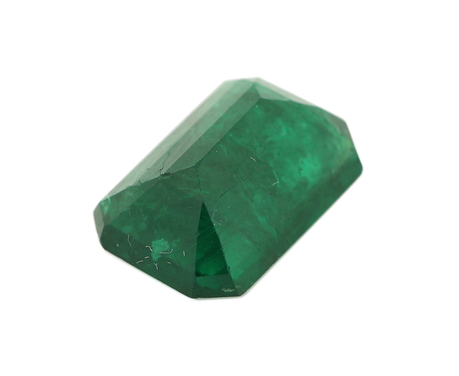 Detail b: Loser facett. Smaragd, 2.76 ct, im Treppenschliff, Maße 10.05 x 7.35 x 4.6 mm, beh., Wertgutachten über 7650.- EUR anbei
