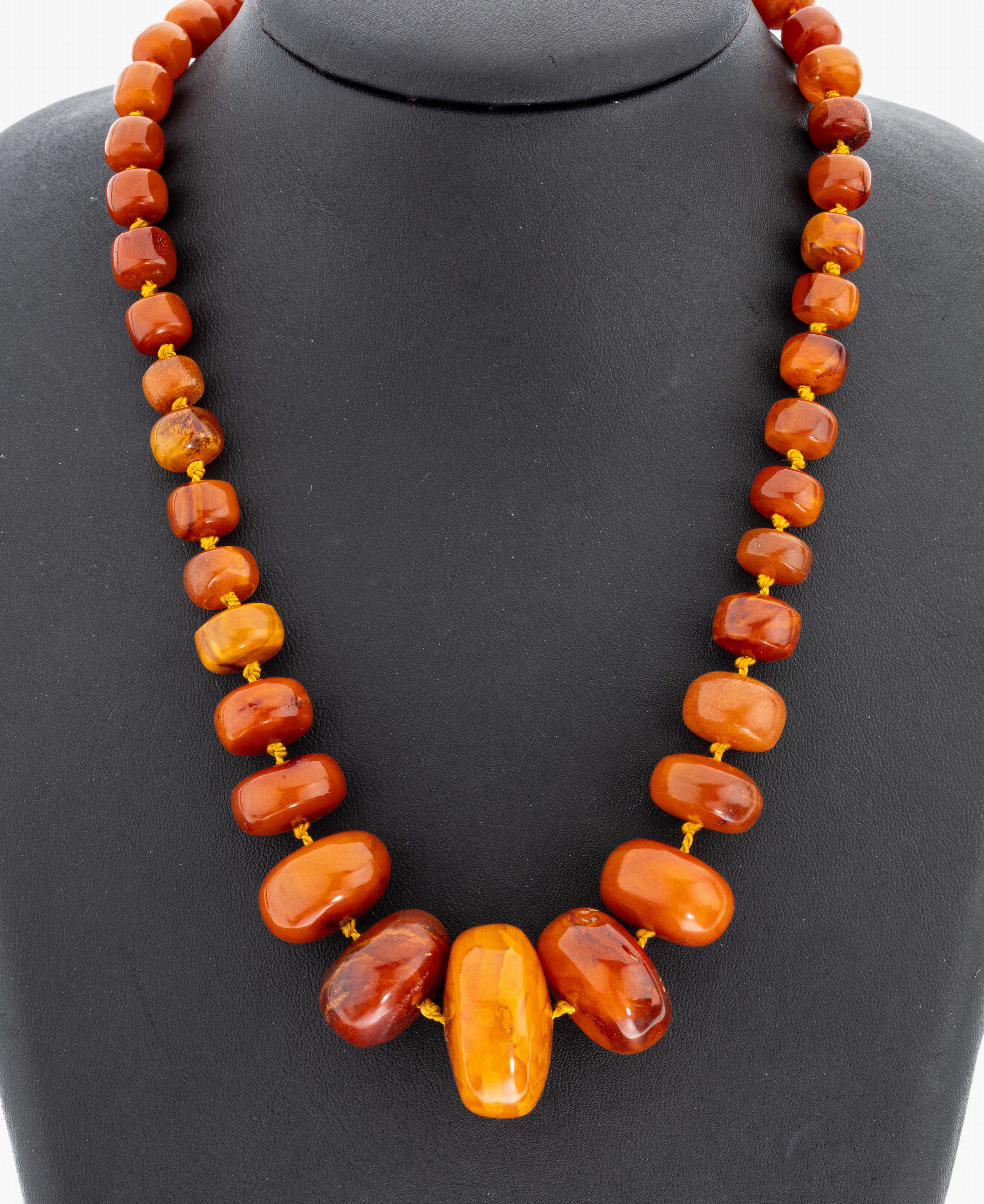 Image 27069719 - Bernstein-Collier, Bernstein-Linsen im Verlauf, D. ca. 8.7-26.0 mm, L. ca. 47 cm, ...