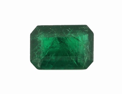 Image Loser facett. Smaragd, 2.76 ct, im Treppenschliff, Maße 10.05 x 7.35 x 4.6 mm, beh., ...