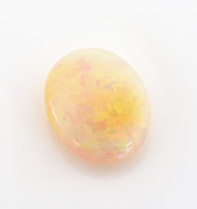 27069706b - Loser weißer Opal, 6.42 ct, Fundort: Äthiopien, Maße 15.9 x 12.5 x 6.2 mm, sehr ...