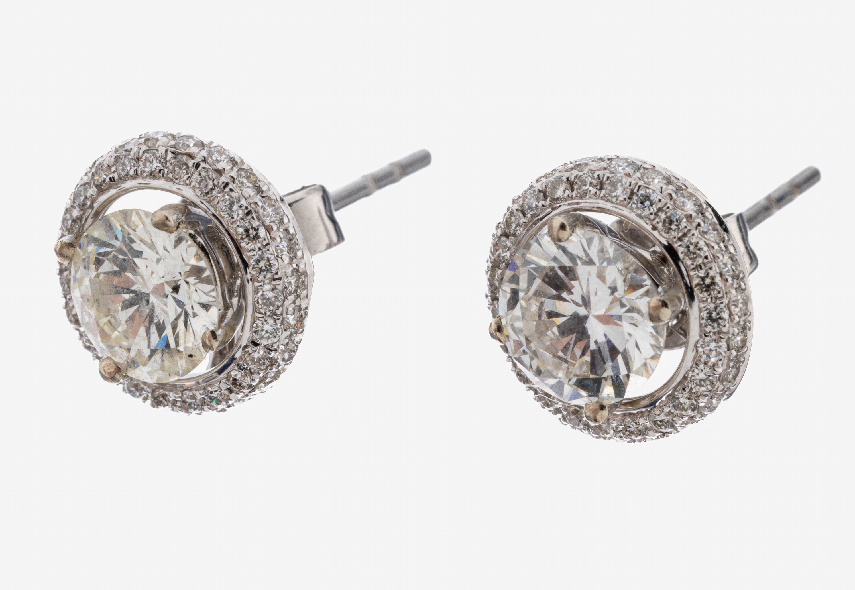 Image 27069818 - Paar 14 kt Gold Brillant-Ohrstecker, WG 585/000, 2 Brillanten zus. ca. 1.15 ct ...