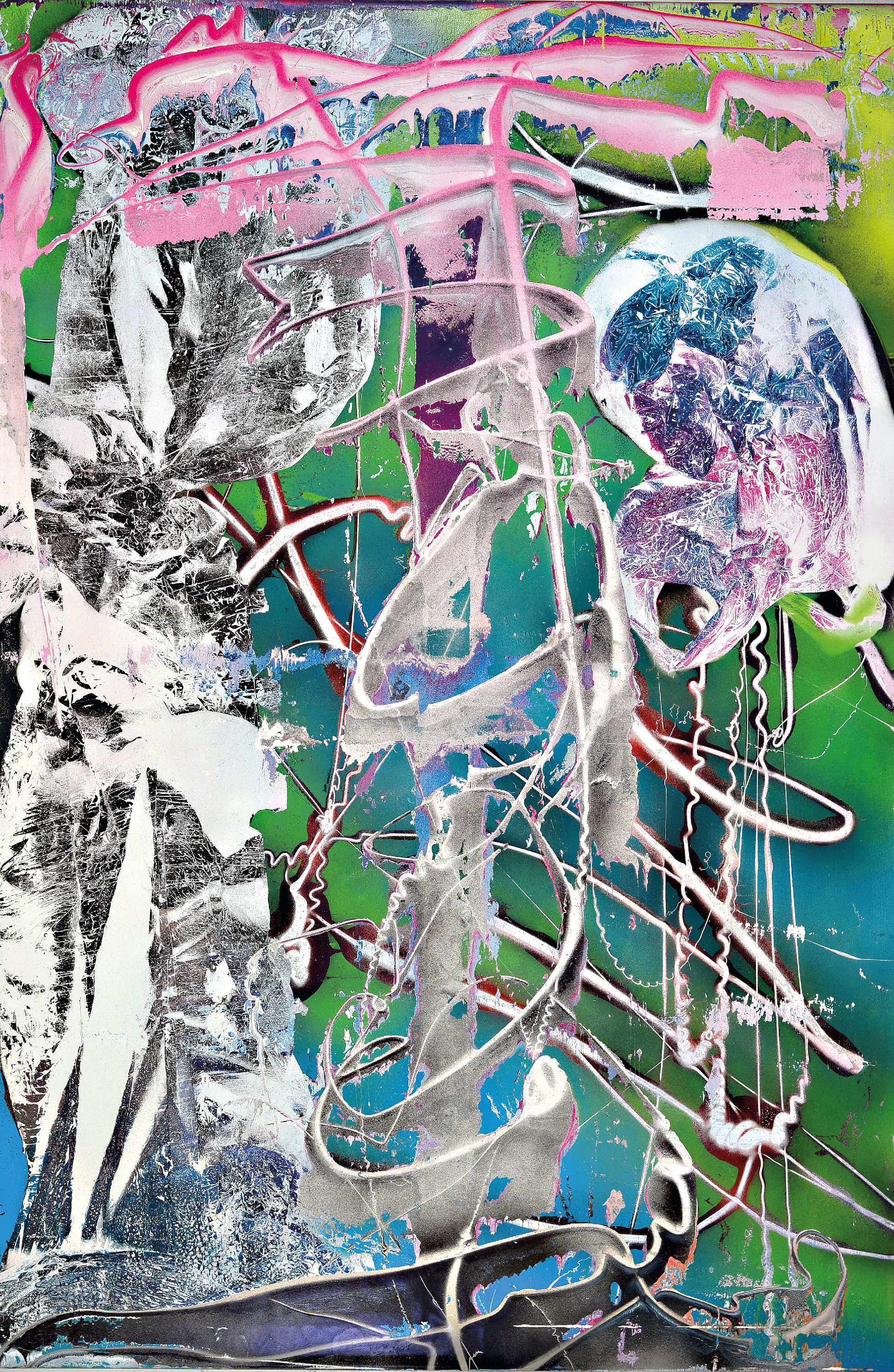 Detail k: Franziska Wolff, geb. 1987 Berlin, Ohne Titel, abstrakte Komposition, /Öl/Lack/Lwd, ungerahmt, 120x80 cm