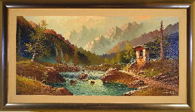 27069821k - Ungedeuteter Künstler der Mitte des 20.Jh., ´In den Ötztaler Alpen´, pastos z.T. ...