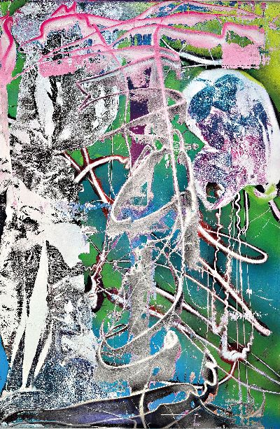 27069842k - Franziska Wolff, geb. 1987 Berlin, Ohne Titel, abstrakte Komposition, /Öl/Lack/Lwd, ...