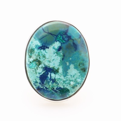 27069899a - Ring mit Azurit, 925er Silber, ovaler Azurit, Maße ca. 3x2.3 cm, RW ca. 60