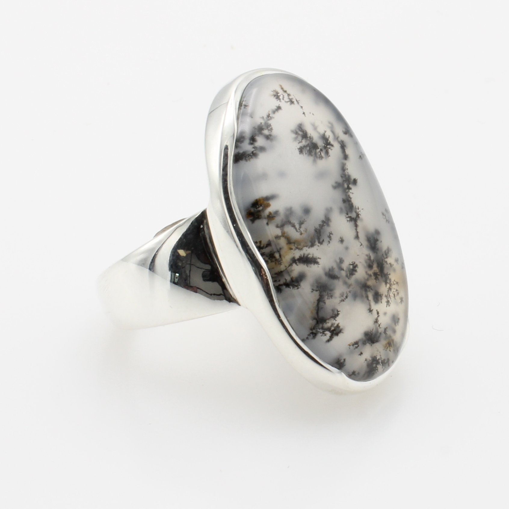 Image 27069901 - Ring mit Dendrit, 925er Silber, Maße ca. 2x2.7 cm, RW ca. 57