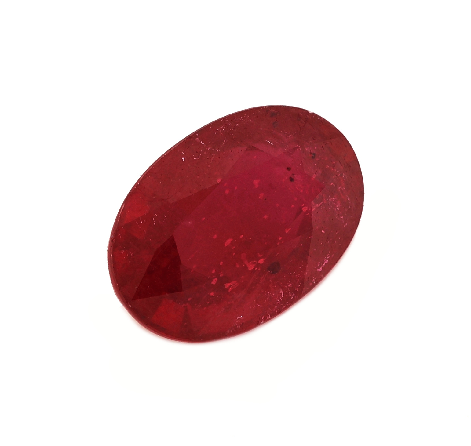 Detail a: Loser Rubin (beh.), ca. 4.23 ct, ovalfacett.