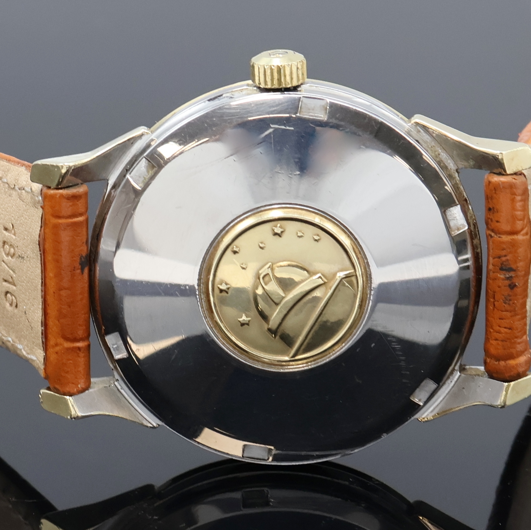 Detail c: OMEGA Constellation Chronometer Armbanduhr Referenz 168.005, Schweiz um 1967, Automatik, verg. Edelstahlgeh., Boden m. Darst. Sternwarte verschr., ...