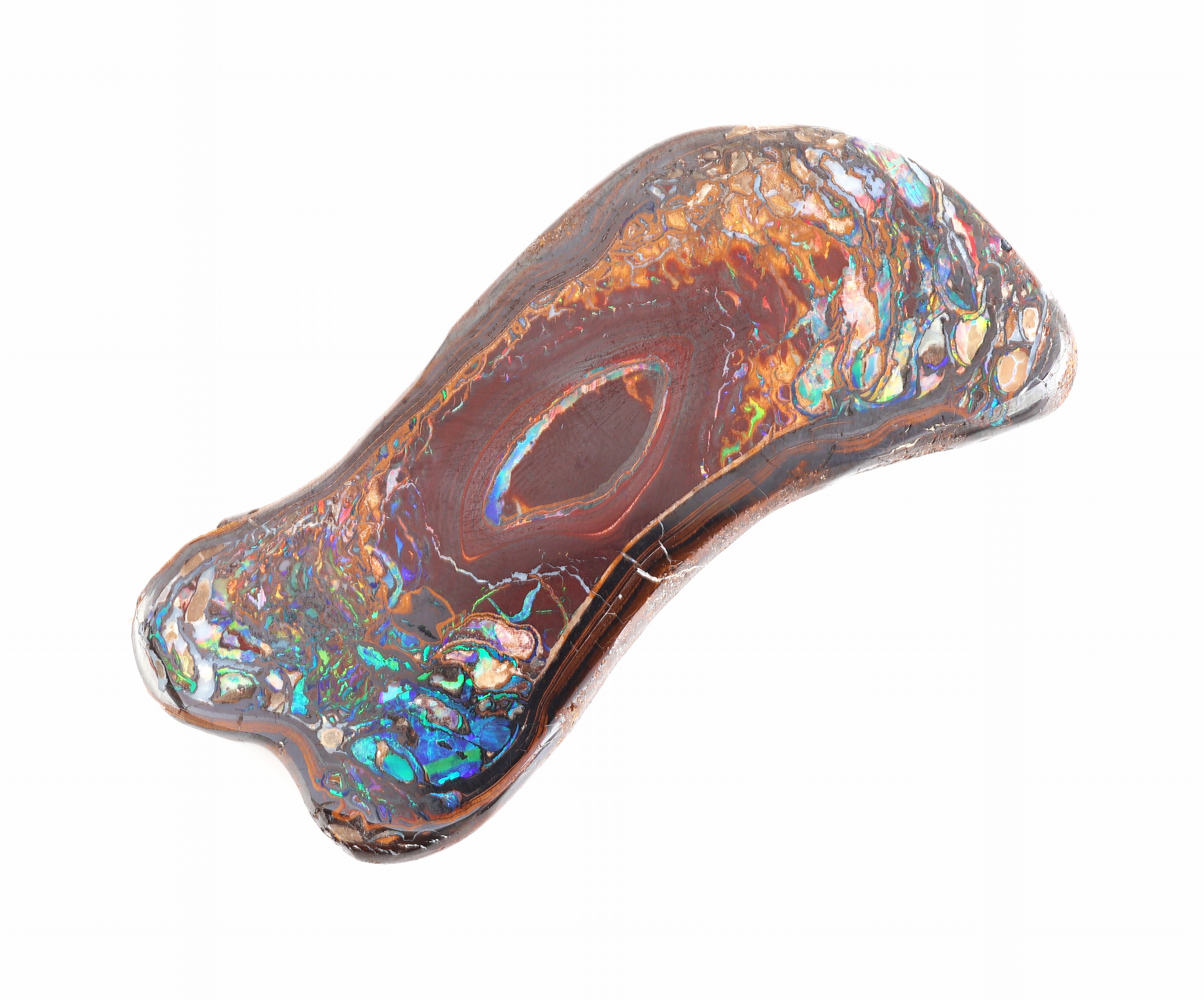 Detail b: Loser Boulderopal, ca. 140.2 ct, abstrakte Form, schönes Farbspiel