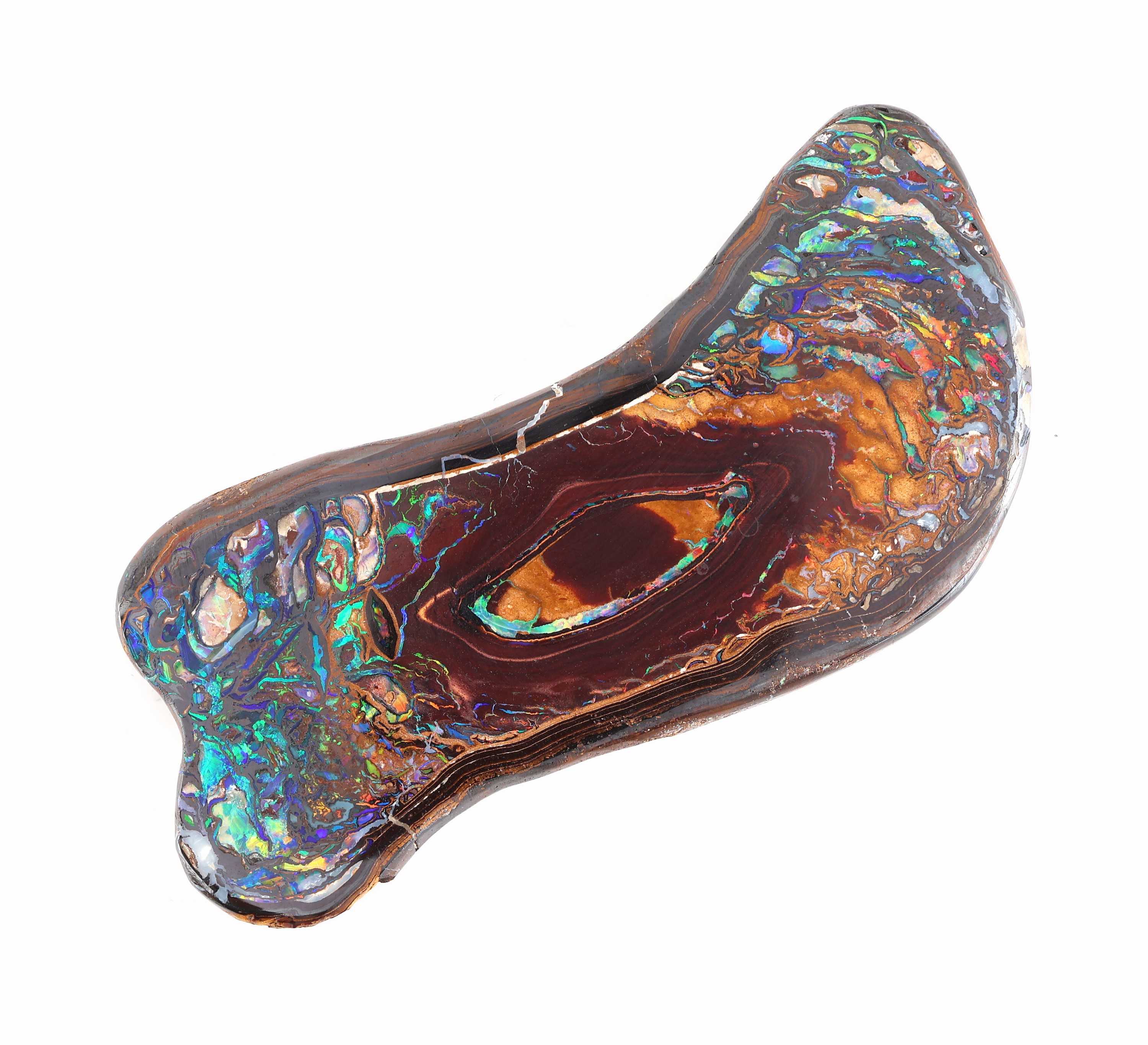 Detail c: Loser Boulderopal, ca. 140.2 ct, abstrakte Form, schönes Farbspiel