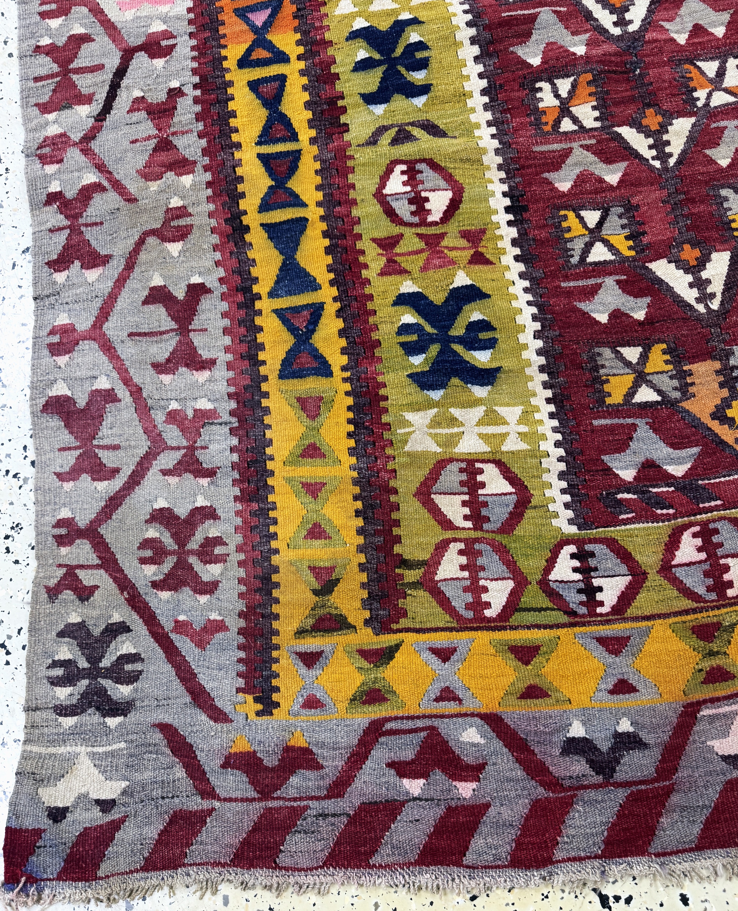 Detail d: Anatol Kelim, Türkei, Anfang 20.Jhd, Wolle auf Wolle, ca. 195 x 140 cm, leicht verblasst,EHZ: 2