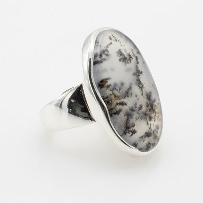 Image Ring mit Dendrit, 925er Silber, Maße ca. 2x2.7 cm, RW ca. 57