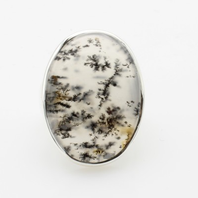 27069901a - Ring mit Dendrit, 925er Silber, Maße ca. 2x2.7 cm, RW ca. 57