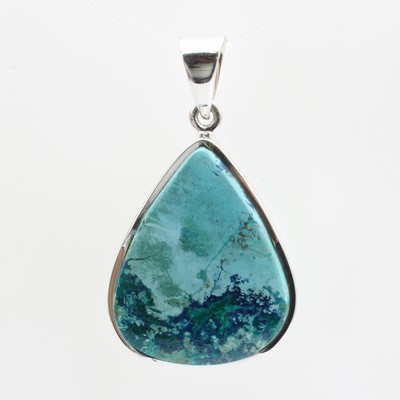 Image Anhänger mit Azurite, 925er Silber, tropfen-f. Azurite