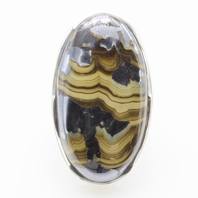 27069907a - Ring mit Schalenblende, 925er Silber, Maße ca. 3.4x1.7 cm, RW ca. 60