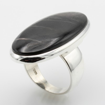 Image Ring mit Hypersthen, 925er Silber, Maße ca. 3.7x1.7 cm, RW ca. 58
