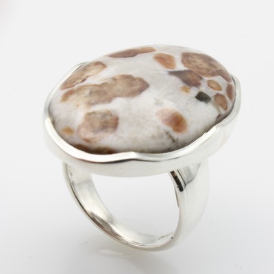 Image Ring mit Granat, 925er Silber, Maße ca. 3x2 cm, RW ca. 56