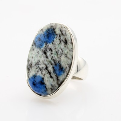 Image Ring mit K2-Stein, 925er Silber, Maße ca. 3x1.9 cm, RW ca. 57