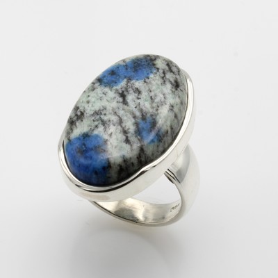 27069911a - Ring mit K2-Stein, 925er Silber, Maße ca. 3x1.9 cm, RW ca. 57