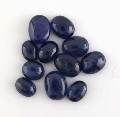 Image Lot lose Saphircabochons, zus. ca. 33.4 ct, versch. Größen, Formen und Farbnuancen