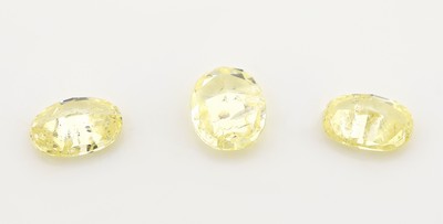 27069987a - Lot 3 lose ovalfacett. Diamanten zus. ca. 1.41ct Natural Fancy to Vivid Yellow/si2-3, ...