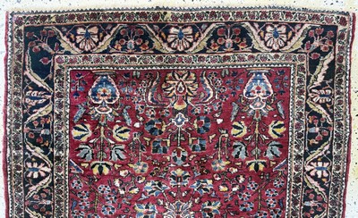 27069989a - Us Re-Import Sarogh antik, Persien, um 1900, Wolle auf Baumwolle, ca. 144 x 104 cm, ...