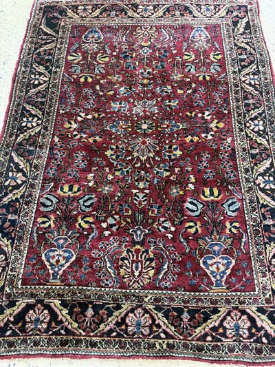 27069989d - Us Re-Import Sarogh antik, Persien, um 1900, Wolle auf Baumwolle, ca. 144 x 104 cm, ...