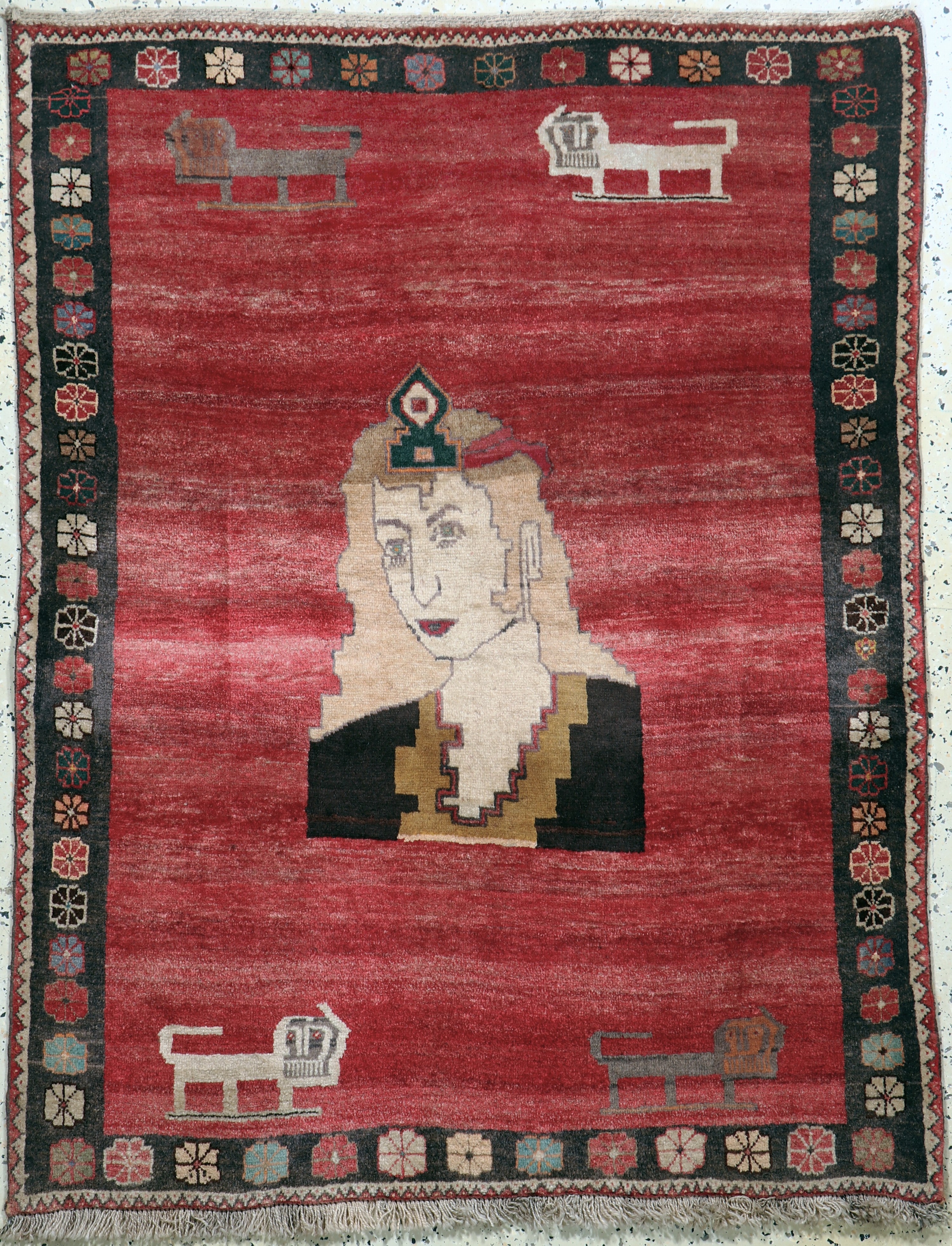 Image 27070022 - Gabbeh alt, Persien, Mitte 20.Jhd, Wolle auf Wolle, ca. 158 x 117 cm, EHZ: 2 ...