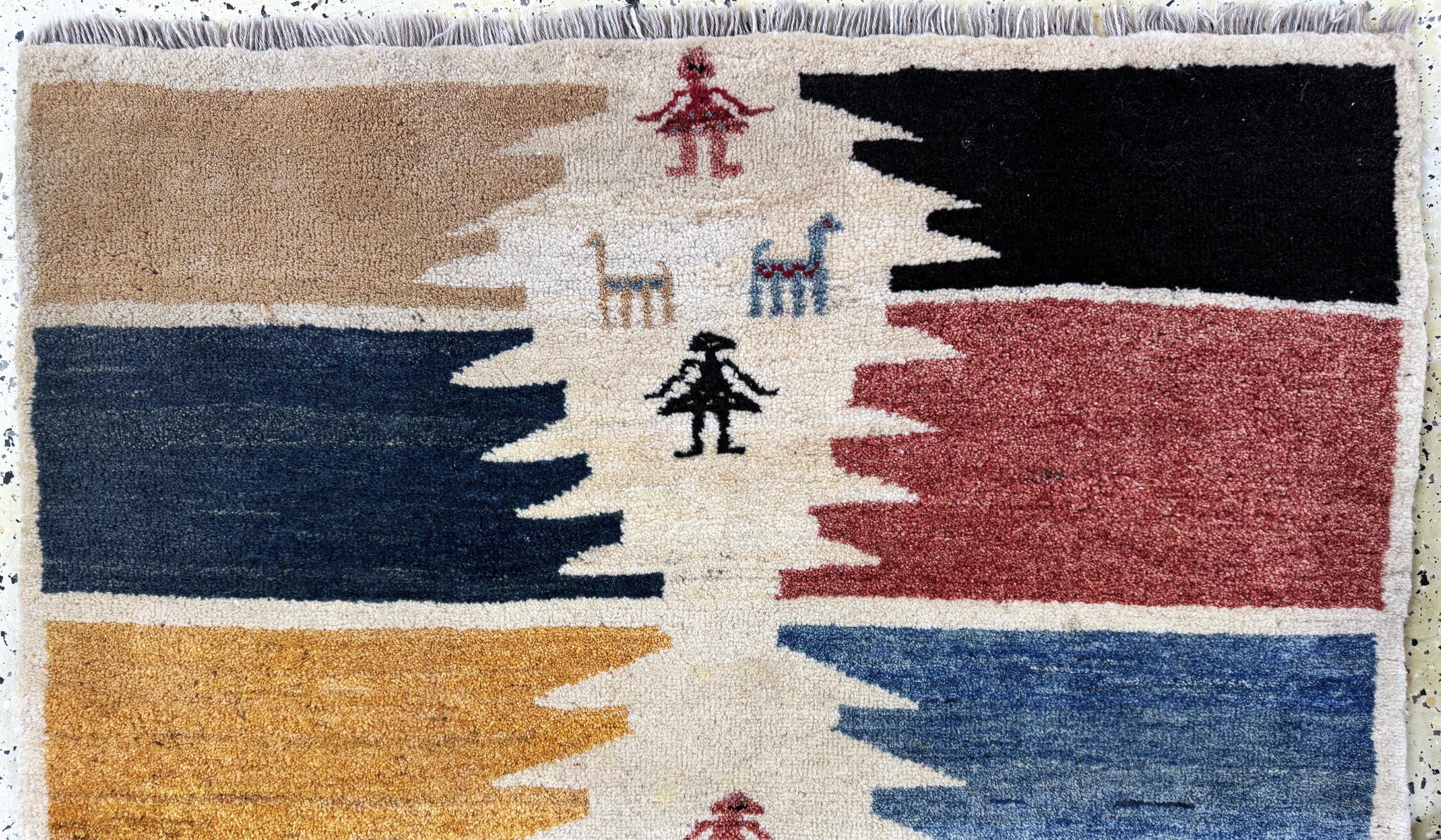 Detail a: Gabbeh alt, Persien, Mitte 20.Jhd, Wolle auf Wolle, ca. 160 x 113 cm, EHZ: 2