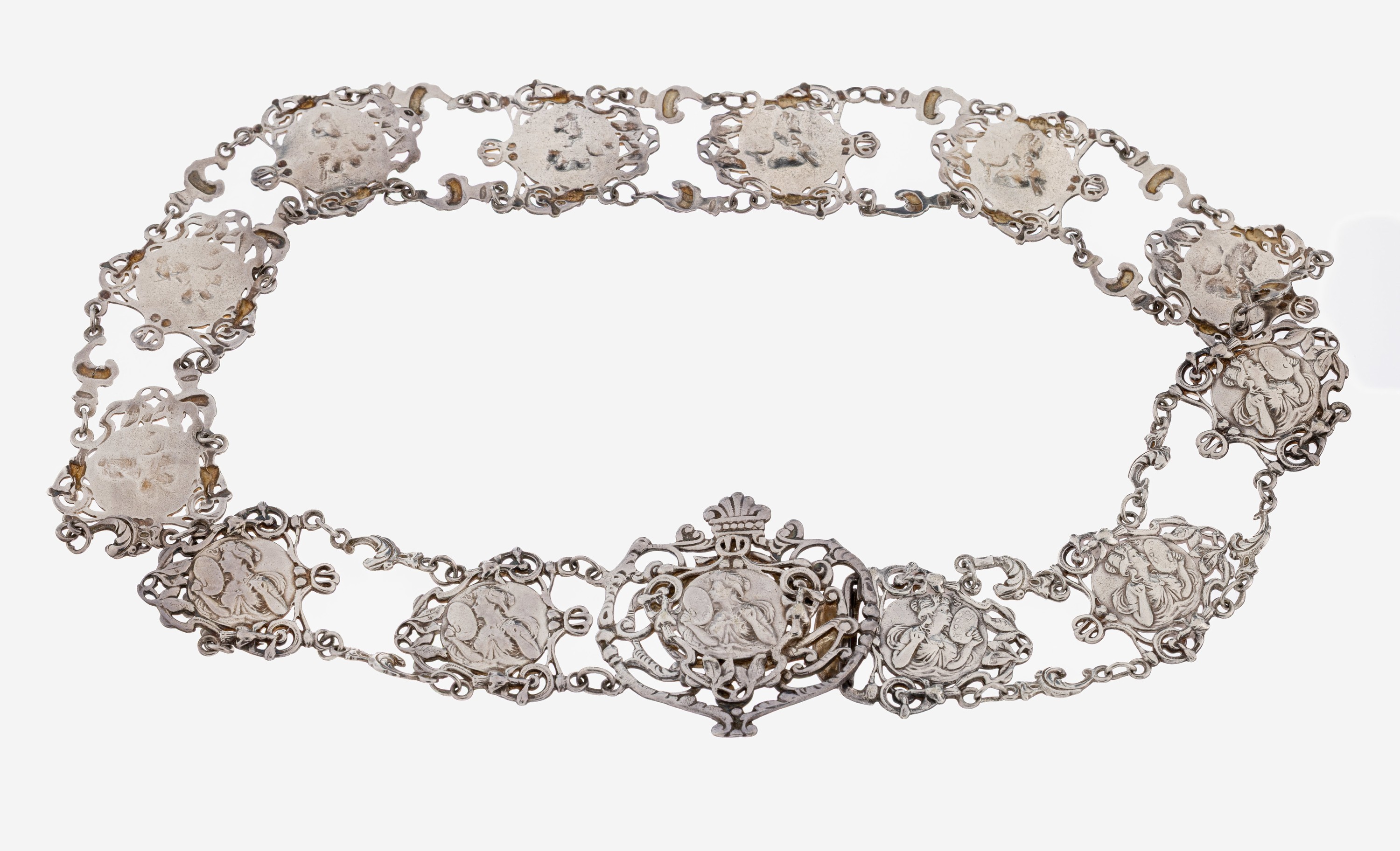 Image 27070030 - Jugendstil Gürtel, England um 1900, ElectroPlated Nickel Silver (EPNS), Glieder mit ...