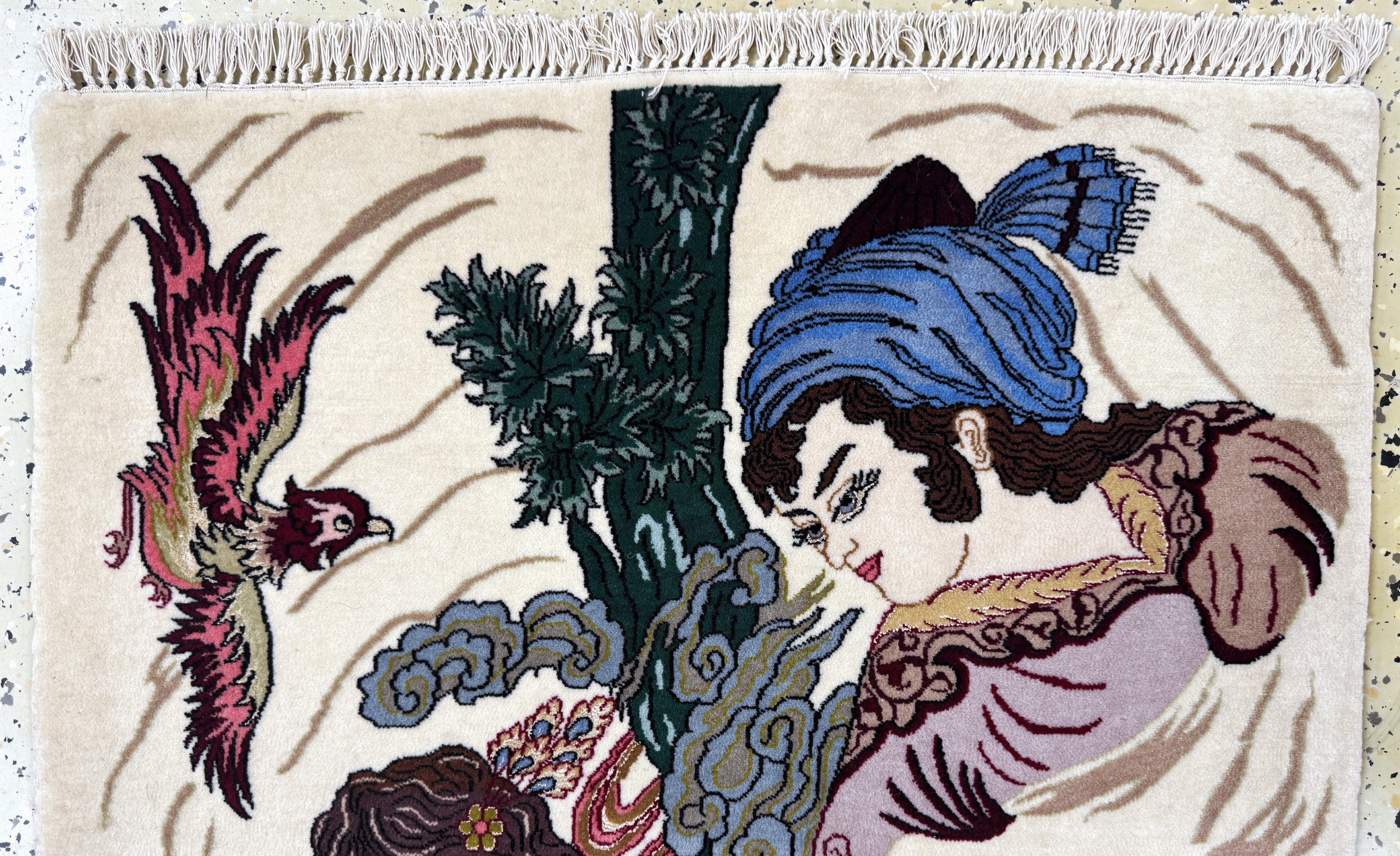 Detail a: Täbriz fein(50 Raj), Persien, Ende 20.Jhd, Korkwolle mit und auf Seide, ca. 103 x 71 cm, EHZ:(nahezu neuwertig)