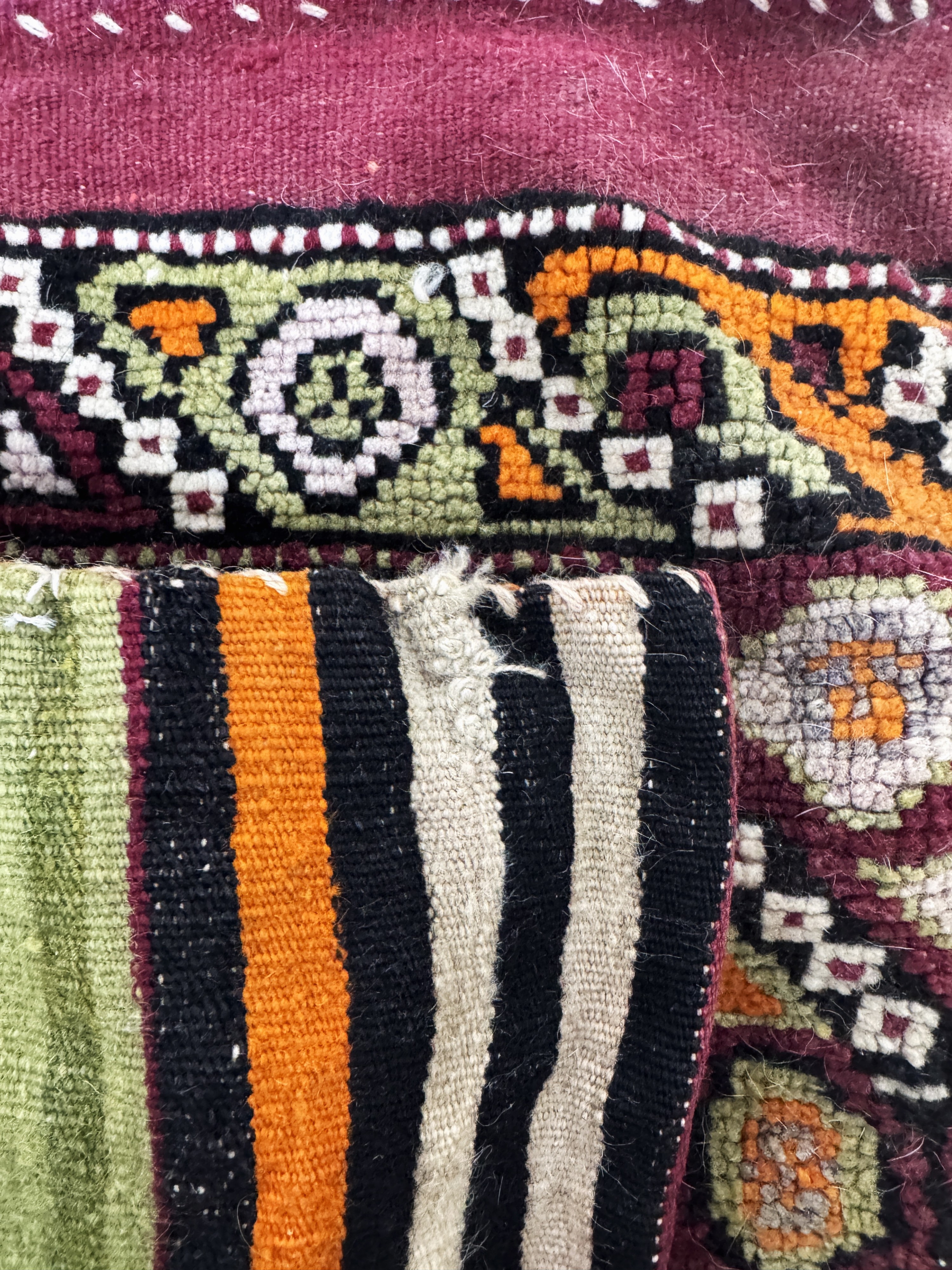 Detail f: 3 Lots Tasche & Mafrashteil, Türkei, Anfang 20.Jhd, Wolle auf Wolle, ca. 120 x 100 cm, Reinigungsbedürftig, EHZ: 2