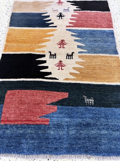 27070024d - Gabbeh alt, Persien, Mitte 20.Jhd, Wolle auf Wolle, ca. 160 x 113 cm, EHZ: 2 ...