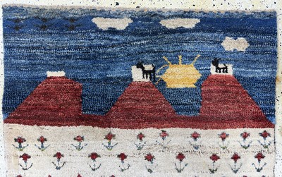 27070029a - Gabbeh alt, Persien, Mitte 20.Jhd, Wolle auf Wolle, ca. 150 x 127 cm, EHZ: 2 ...