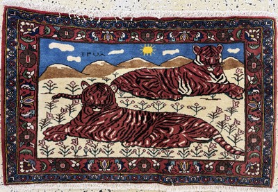 27070037a - 3 Lots Poschtis, Persien, Ende 20.Jhd, Wolle auf Baumwolle, ca. 95 x 80 cm, EHZ: 1-2 ...