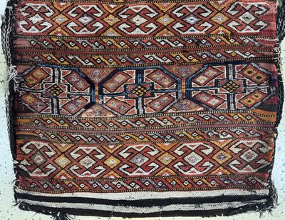 27070044h - 3 Lots Tasche & Mafrashteil, Türkei, Anfang 20.Jhd, Wolle auf Wolle, ca. 120 x 100 cm, ...