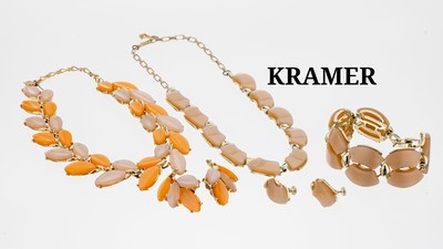 Image Modeschmuck-Konvolut, Metall verg., best. aus: 1 Collier, L. ca. 38 cm mit passendem ...