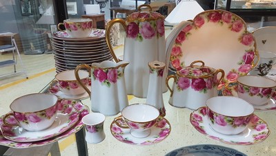 27070184a - Kaffeeservice für 8 Personen, Rosenthal, Form Chrysantheme, Dekor Cäcilia, mit ...