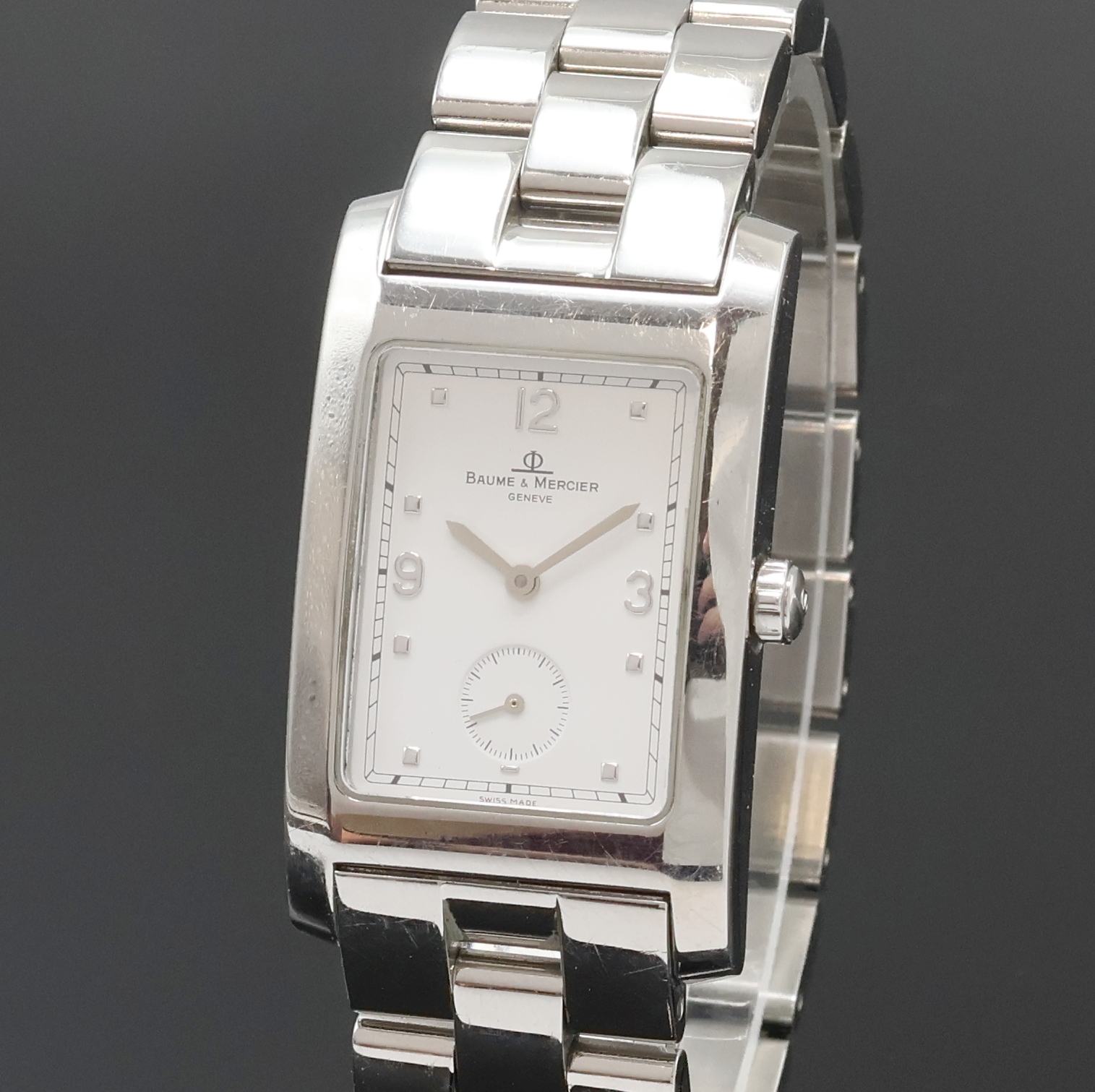 Detail a: BAUME & MERCIER Armbanduhr Serie Hampton in Stahl Referenz MV45063, quarz, Schweiz um 2010, 2-teil. Edelstahlgeh. inkl. Gliederband m. dopp. ...